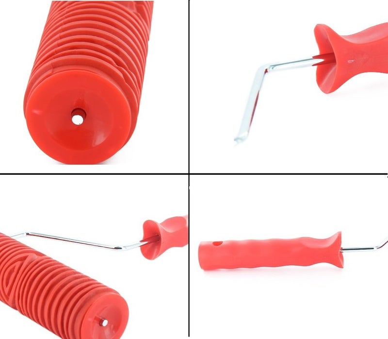BUUEERR 7" DIY Patterned Paint Roller Decorative Rubber Roller with Plastic Handle (Model EG110) - Image 2